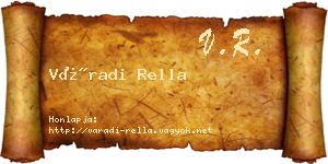 Váradi Rella névjegykártya